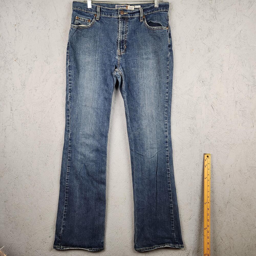 Vintage Old Navy Jeans Womens 12 Long Blue Boot Cut Stretch Just Below Waist Y2K